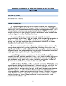 Indiana IN-1 Dietary Requirements for Registered Assisted Living Facilities form preview