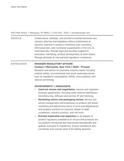 Bold attorney resume form preview
