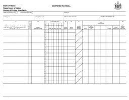 Maine Certified Payroll - State Labor Department Payment Documentation form preview