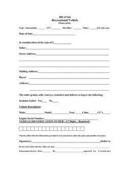 ATV Ownership Transfer Documentation form preview